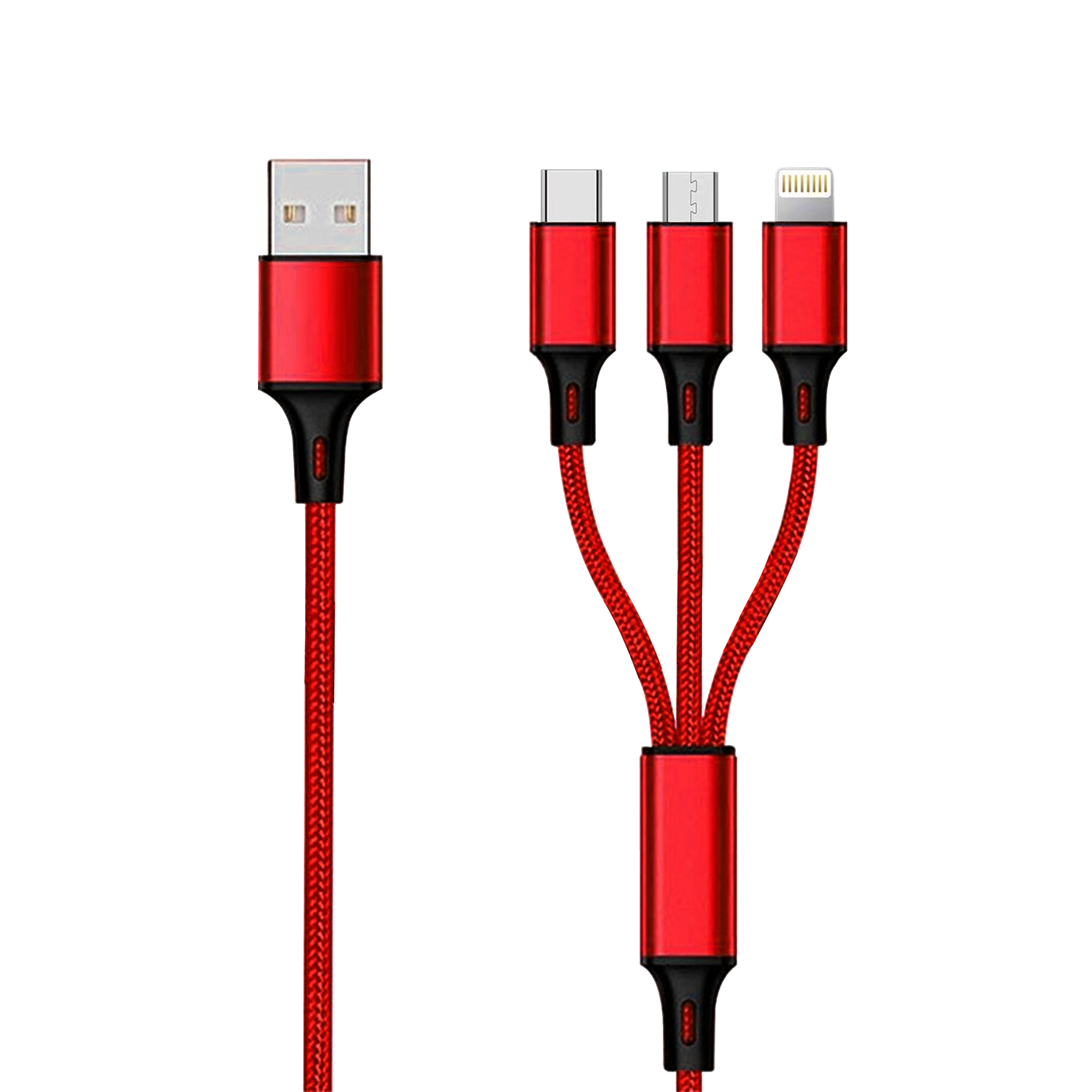 Bild von 3 in 1 USB Ladekabel - rot - 150cm