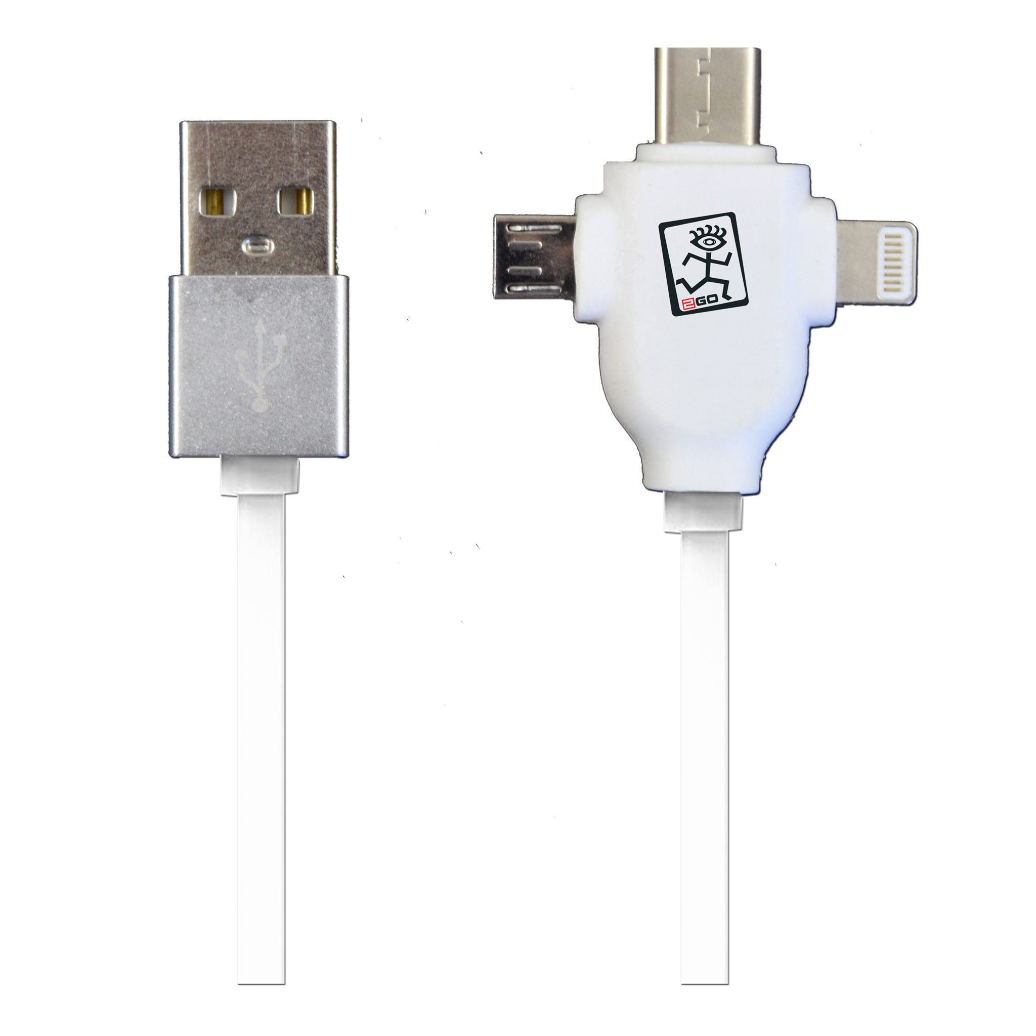 Bild von 3 in 1 USB Datenkabel - weiss - 300cm